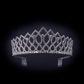 img 2 attached to Make Every Occasion Special With Heart Flower Crystal Tiara Crown Headband For Women, Girls And Brides