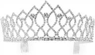 make every occasion special with heart flower crystal tiara crown headband for women, girls and brides logo