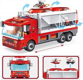 img 3 attached to 655 PCS STEM Robot Building Toy Set - 6-In-1 Fire Truck Kit For Kids Age 4-8