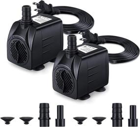 img 4 attached to CWKJ Fountain Pump 2-Pack - Durable 220GPH Submersible Water Pump with Power Cord - Ideal for Aquariums, Ponds, and Water Fountains