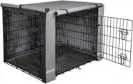 yotache waterproof and windproof dog crate cover for 18" small double door steel cage - durable 600d polyester indoor/outdoor kennel cover in gray (no wire crate) логотип