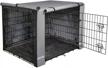 yotache waterproof and windproof dog crate cover for 18" small double door steel cage - durable 600d polyester indoor/outdoor kennel cover in gray (no wire crate) logo