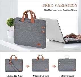 img 1 attached to 🎒 LONMEN 14 Inch Laptop Shoulder Bag: Ideal Case for 15 inch MacBook Pro, Surface Book 2, Dell XPS 15, Chromebook & More!