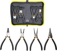 kotto 4 pack set 7 inches snap ring pliers set heavy duty internal/external circlip pliers kit with straight/bent jaw for ring remover retaining and remove hoses with storage bag logo