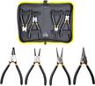 kotto 4 pack set 7 inches snap ring pliers set heavy duty internal/external circlip pliers kit with straight/bent jaw for ring remover retaining and remove hoses with storage bag logo