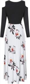 img 1 attached to Women'S Cold Shoulder Maxi Dress: Stylish Floral Long Sleeve Casual Dress With Pockets!