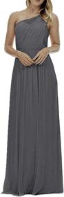 img 1 attached to Future Girl Shoulder Bridesmaid Asymmetric Women's Clothing : Dresses