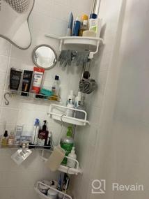 img 5 attached to 2 Tier Stainless Steel Rustproof Wall Mounted Bathroom Shelf Shower Caddy With Hooks And No Drilling Needed!