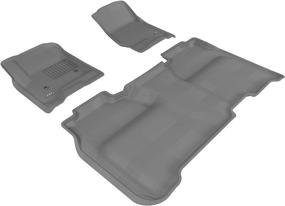 img 3 attached to 🔒 Enhance Protection with 3D MAXpider Custom Fit All-Weather Floor Mat for GMC Sierra Crew Cab - Kagu Rubber (Gray)