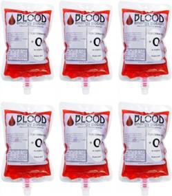 img 4 attached to Halloween Themed Reusable Blood Bags For Drink - Set Of 12 IV Bags For Party Favors, Perfect For Nurse, Vampire, And Zombie Themes
