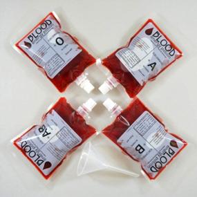 img 1 attached to Многоразовые пакеты для крови для питья на тему Хэллоуина - набор из 12 пакетов для внутривенных вливаний для вечеринок, идеально подходит для тем медсестер, вампиров и зомби