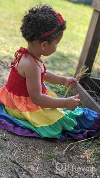 img 1 attached to Rainbow Toddler Princess Sleeveless Sundress Girls' Clothing and Dresses review by Zachary Ester