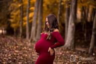 картинка 1 прикреплена к отзыву Off Shoulder Long Sleeve Maternity Gown Maxi Dress For Baby Shower Photography - Elegant Fitted Side Split ZIUMUDY от Dave Johnson