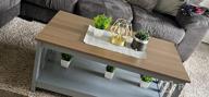 img 1 attached to Farmhouse Chic: ChooChoo'S 40 Inch White Coffee Table With Shelf For Your Cozy Living Room review by Huntsville Rawson