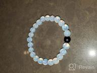 img 1 attached to AD Beads His and Hers Distance Bracelet Set - Elastic Natural Stone Yoga Bracelets (2pcs) review by Mike Dart