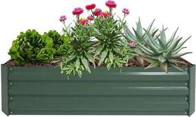 img 4 attached to Makhry Raised Garden Bed 6X3X1 FT Galvanized Planter For Vegetables Plants Gardening Herb Patio