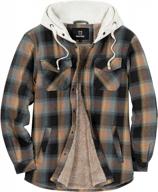 sherpa-lined men's plaid flannel hooded shirt jacket for ultimate comfort and style logo