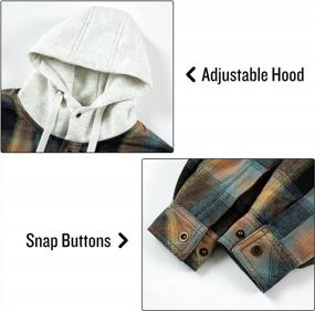 img 1 attached to Sherpa-Lined Men'S Plaid Flannel Hooded Shirt Jacket For Ultimate Comfort And Style