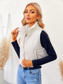 img 3 attached to Valphsio Women'S Winter Quilted Puffer Vest Jacket Lightweight Sleeveless Zip Up Stand Collar Gilet Crop