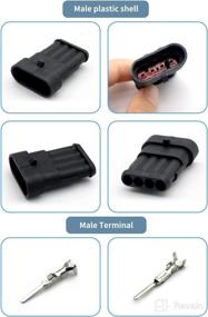 img 1 attached to 352Pcs Waterproof Car Electrical Wire Connector Plug Kit - Terminals Assortment, Ideal for Truck 💡 Harness Plug, Car Spark Plug Connector - 1 2 3 4 Pin Wire Connector Plug Kit