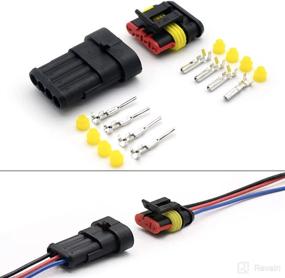 img 3 attached to 352Pcs Waterproof Car Electrical Wire Connector Plug Kit - Terminals Assortment, Ideal for Truck 💡 Harness Plug, Car Spark Plug Connector - 1 2 3 4 Pin Wire Connector Plug Kit