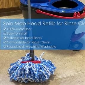 img 2 attached to 🧹 4-Pack Spin Mop Refills - Microfiber Mop Head Replacement for Rinse Clean 2-Tank System Spin Mop