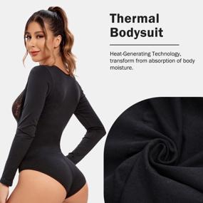 img 1 attached to Tummy Control Shapewear Leotard Tops: JOYSHAPER Long Sleeve Bodysuit For Women Body Shaper Basic Bodysuit Jumpsuits