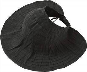 img 4 attached to UPF 50+ Packable Sun Blocking Floppy Visor Hat With Wide Brim For Women, Ladies, Kids, And Girls - Perfect For Parent-Child Matching