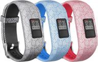 secure silicone replacement bands for garmin vivofit 3, jr.2 - women and men compatible with watch buckle (no tracker) logo