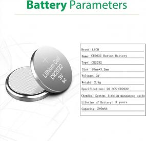 img 4 attached to Батарея LiCB CR2032, 20 шт. — долговечные литиевые батарейки типа «таблетка» и «таблетка» большой емкости 3 В с адаптивным питанием и превосходной безопасностью