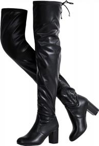 img 4 attached to Women'S 992 Thigh High Over The Knee Suede Boots With Inner Zipper