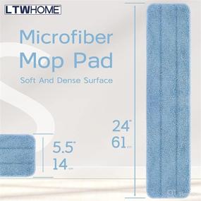 img 3 attached to 🧹 LTWHOME 24-Inch Blue Microfiber Commercial Mop Refill Pads - Pack of 6, Ideal for Wet or Dry Floor Cleaning