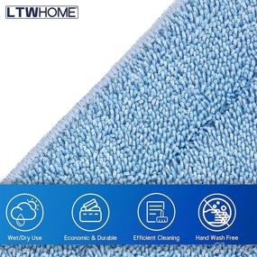 img 2 attached to 🧹 LTWHOME 24-Inch Blue Microfiber Commercial Mop Refill Pads - Pack of 6, Ideal for Wet or Dry Floor Cleaning