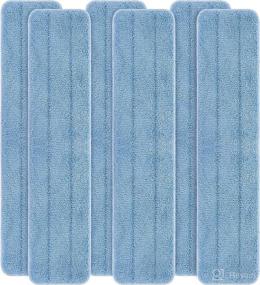 img 4 attached to 🧹 LTWHOME 24-Inch Blue Microfiber Commercial Mop Refill Pads - Pack of 6, Ideal for Wet or Dry Floor Cleaning