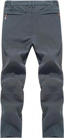 img 3 attached to Men'S Softshell Fleece-Lined Winter Pants For Skiing, Hiking, And Outdoor Activities - Windproof, Waterproof & Warm
