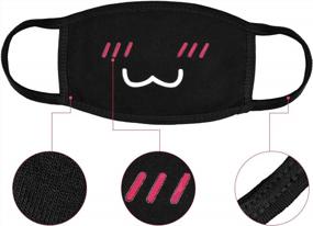 img 2 attached to 5 Pack Aniwon Kawaii Muffle Anti-Dust Cotton Mouth Mask Cute Kaomoji Face Mask For Anime Fans