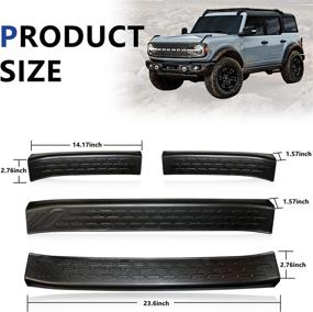 img 1 attached to 🚪 Sukemichi Door Sill Protector for Bronco: Enhanced Scuff Plates for 2021-2022 Ford Bronco Accessories (Black, 4 Doors)