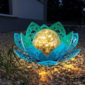 img 4 attached to Осветите свой сад солнечными светильниками Huaxu Lotus Flower Lights - водонепроницаемое и декоративное наружное освещение для вашего патио, дорожки, двора и балкона