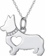 женское ожерелье из полого серебра 18 дюймов с подвеской в ​​виде собаки корги, ювелирные изделия, подарок на день рождения логотип