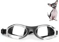 🐶 ufandia dog sunglasses: uv protection & eye protection pet glasses with adjustable strap, anti-fog dog goggles, windproof puppy sunglasses for small dogs (silver lens & black frame) логотип