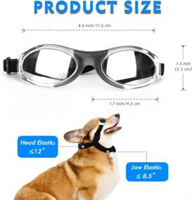 img 3 attached to 🐶 Ufandia Dog Sunglasses: UV Protection & Eye Protection Pet Glasses with Adjustable Strap, Anti-Fog Dog Goggles, Windproof Puppy Sunglasses for Small Dogs (Silver Lens & Black Frame)