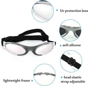 img 2 attached to 🐶 Ufandia Dog Sunglasses: UV Protection & Eye Protection Pet Glasses with Adjustable Strap, Anti-Fog Dog Goggles, Windproof Puppy Sunglasses for Small Dogs (Silver Lens & Black Frame)