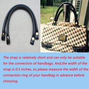 img 1 attached to Ручки для сумок из кожи Semetall шириной 0,5 дюйма, аксессуары для самостоятельного изготовления сумок 👜 - черные, 2 шт., длина 15,7 дюйма