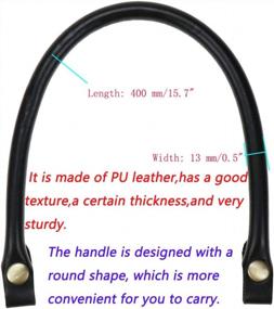 img 3 attached to Ручки для сумок из кожи Semetall шириной 0,5 дюйма, аксессуары для самостоятельного изготовления сумок 👜 - черные, 2 шт., длина 15,7 дюйма