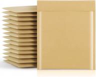 fuxury kraft bubble mailer - strong adhesion padded envelopes for small business, 8.5x12 inch, 25 pack, self seal bubble envelopes - perfect for safe packaging, brown logo