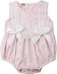 newborn baby girl summer outfit - sleeveless lace bow romper bodysuit clothes logo