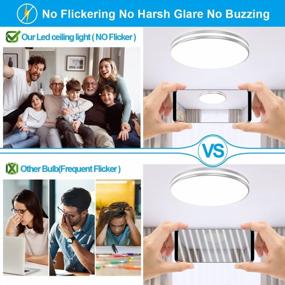 img 2 attached to Airand 10.3 Inch LED Flush Mount Ceiling Light - 20W, Daylight 5000K, Waterproof IP44, Ideal For Kitchen, Bathroom, And Bedroom, Energy Efficient And 200W Equivalent White Light Fixture