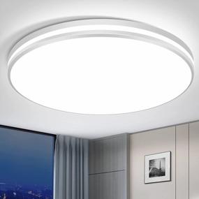 img 4 attached to Airand 10.3 Inch LED Flush Mount Ceiling Light - 20W, Daylight 5000K, Waterproof IP44, Ideal For Kitchen, Bathroom, And Bedroom, Energy Efficient And 200W Equivalent White Light Fixture