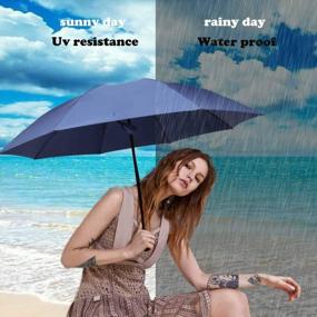 img 3 attached to Stay Protected In Style: MRTLLOA Windproof Travel Umbrella - Perfect Gift For All Occasions