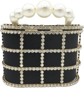 img 1 attached to Synthetic Top Handle Crystal Clutches Handbags Women's Handbags & Wallets ~ Clutches & Evening Bags